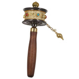 Hand Cranking Tibetan Prayer Wheel Double Bearing Colourful Turn Praying Instrument Rotatable Spinning Drum Religious Ornament
