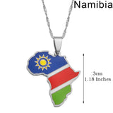 Anniyo 3CM Hip-hop Africa Map Pendant Necklace Jewelry Eritrea,Gambia,Guinea,Congo,Tunisia,Benin,Libay,Namibia,Chad,Botswana