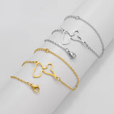 Anniyo 18CM + 4CM France Guadeloupe Map Bracelet for Women Stainless Steel Jewelry Foot-Chain #320921
