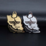 Fashion electroplating corrosion Iran map Ahura Mazda Pendant Stainless steel pendant necklace Keychain Pendant Pendant Pendant
