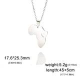 LIKGREAT Punk Africa Map With Flag Pendant Necklaces Stainless Steel Africa Countries Flags Necklace Chain for Women Men Jewelry