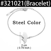 Anniyo 18CM/16CM France Martinique Map Bracelet for Women Stainless Steel Jewelry Foot-Chain @321021