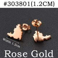 Anniyo Sint Maarten & Saint-Martin Island Stud Earrings for Women Girls Saint Martin SXM Stainless Steel Jewelry #303801