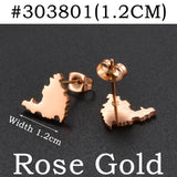 Anniyo Sint Maarten & Saint-Martin Island Stud Earrings for Women Girls Saint Martin SXM Stainless Steel Jewelry #303801