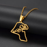 Anniyo Kuwait Map Pendant Necklaces Kuwaiti Stainless Steel Jewelry @360121