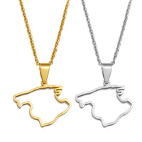 Anniyo Outline Spain Mallorca Map Pendant Necklaces Stainless Steel Spanish Jewelry #502562