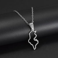 Anniyo Outline Tunisie Pendant Necklaces Tunisienne Jewelry Tunisia Women Girl @365621