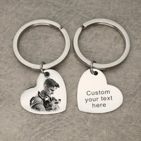 Custom Keychain with Photo,Cat Picture Keychain,Personalized Dog Memorial Gifts,Keychain Your Name, Father Boyfriend  Gift