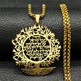 2024 New fashion Tree of Life elegant pendant lettering hollow necklace temperament hundred matching couple collarbone chain