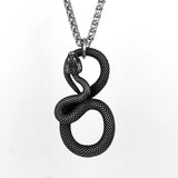 Retro Ferocious Eye Snake King Pendant Unisex Fashion Animal Snake 316L Stainless Steel Pendant Necklace Gift Jewelry Wholesale