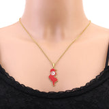 Stainless steel Tunisian map necklace couple style famous style pop personality Dripping titanium steel collarbone chain accesso