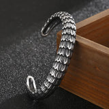 Personalized dragon scale pattern bracelet men's trendy and retro Chinese style reverse scale bracelet factory wholesale