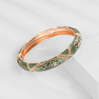 Cloisonne Bracelet For Women Floral Viking Bangle On Hand Enamel Women's Bracelets Green Hawaiian India African Jewelry Alloy