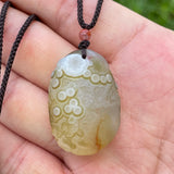 Natural Gobi Agate Pendant Alxa Eye Rock Rough Polished Energy Crystal Quartz Necklace Reiki Healing Stone Decor Gift
