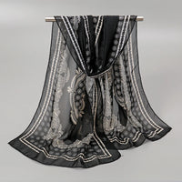Indian Style New Chiffon Scarves Women Breathable Thin Simulation Silk Scarf Ladies Shawl And Wraps Women Printing Hijab Stole