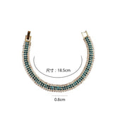 Bohemian Style Women Exquisite Luxury Roman Fashion Crystal Bracelet Full Jewelry Braided Wedding Jewelry Christmas Gift Jewelry