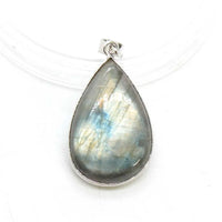 Natural Labracorite Crystal Water Drop Stone Pendant Necklace For Women Spectrolite Gemstone Energy Healing Amulet Man Jewellery