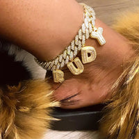 Customized Baguette 26 Initials Name Anklet Bracelet For Women Bling A-Z Letter Cuban Ankle Chain Beach Sandals Holiday Jewelry