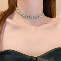 Fashionable Square Earrings Necklace Set Luxury Lightweight Clavicle Chain Personalized High-end Neckwear Women Shapepattern