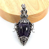 Water Drop Crystal Pendulum for Dowsing Spiritual Divination Natural Amethyst Rose Quartz Onyx Antique Pendulums Pendant Pendulo