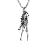 Retro Gothic Mysterious Demon Angel Wings Pendant Necklace Men's Punk Hip Hop Trendy Cool Jewelry Boy Gift