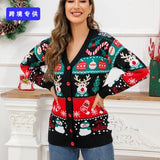 2025New Sweater Christmas Gift Sweater European and American Autumn and Winter Lazy Style Pullover Knitted Sweater