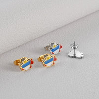 Anniyo Guadeloupe Reunion Island Martinique French Guiana Antigua Map Earrings for Women Girls Stainless Steel Jewelry #533962