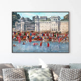 Vintage India Woman Plays A Sitar and Exotic Culture Poster Print Canvas Painting Wall Art Picture Living Church Room Home Decor