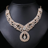 4PCS Women's Metal Jewelry Set Bollywood Jewelry Set Necklace Earrings Set Wedding Party Jewelry