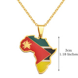 3CM Hip-Hop Africa Map Pendant Necklaces Stainless Steel Jewelry Kenya Mali Senegal Somalia Ghana Sierra Leone Liberia #350221