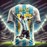 Messi Men's Celebration Commemorative Edition Sports T-shirt Quick Drying Breathable Comfortable Outdoor Daily Jersey