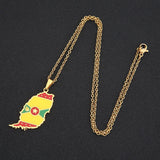 2024 new fashion stainless steel Grenada map necklace for men and women geometric ethnic style collarbone chain anniversary smal
