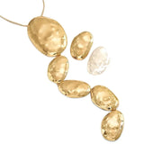 Jewelry Set For Women Girls Oval Stud Earrings Long Y-shaped Necklace Sweater Chain Retro Fashion DS033