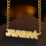 Auxauxme Custom Name Necklace Stainless Steel For Men Women Personalized Hip Pop Heart Star Mounth Nameplate Pendant Jewelry