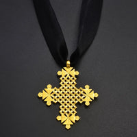 Anniyo Ethiopian Traditional Ethnic Big Cross Jewelry Pendant DIY Rope Eritrea African Afar Israel Saudi Arab Ornaments #331306