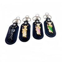 1pc Metal PU Leather St. Jude Pendant Keyring Keychain Religious Ornament