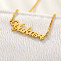 Personalized Box Chain Name Necklace Optional Font Fashion Custom Nameplate Necklace Stainless Steel Women Clavicle Jewelry