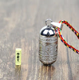 Stainless Steel Om Mani Padme Hum Prayer Wheel Mantra Buddhism Rotatable Necklace Cremation Jewelry Capsule Ash Urn Holder