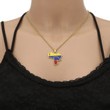 2024 New fashion stainless steel Venezuela map necklace for men and women geometric ethnic style collarbone chain anniversary sm