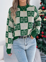 VigoCasey 2025 Winter Casual Christmas Knitted Sweater Women O Neck Print Loose Pullover Autumn Lady Lantern Long Sleeve Jumper