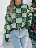 VigoCasey 2025 Winter Casual Christmas Knitted Sweater Women O Neck Print Loose Pullover Autumn Lady Lantern Long Sleeve Jumper