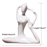 ERMAKOVA 12 Styles Abstract Art Ceramic Yoga Poses Figurine Porcelain Lady Figure Statue Home Yoga Studio Decor Ornament