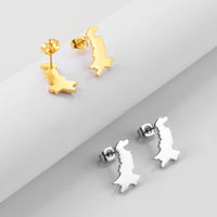Anniyo Pakistan Map Stud Earrings for Women Girls Jewelry #300321
