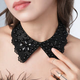 Pearl Beaded Lace Trim Collar Ribbons Women Necklace Wedding Jewelry for Clothes Dress  Beads Crystal Collar Wedding Jewelry