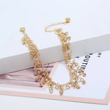 New Fashion Summer Beach Foot Chain Jewelry For Women Exquisite Gold Silver Color Shiny Rhinestones Ankle Bracelets Anklet