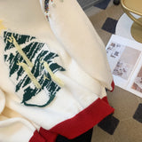 Christma Tree Knit Sweater Pullover Women Fashion Loose Casual Ladies Tops 2023 Winter Long Sleeve O-neck Knitwear Jumpers