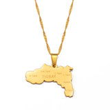 Anniyo Ethiopia Tigray Region With Cities Pendant Necklaces African Jewelry for Women Girls #180421
