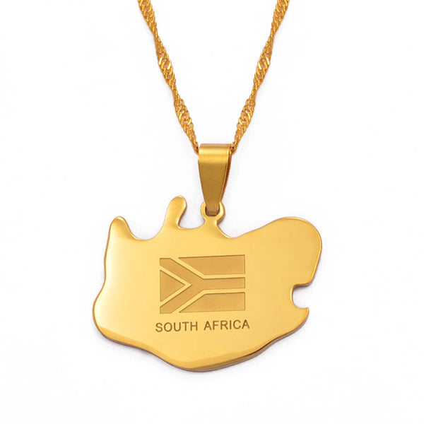 Anniyo  3.3cm South Africa Map Necklaces Jewelry Gold Color Africa Countries Maps South Africans #001921