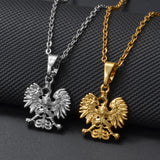 Anniyo Poland Symbol Eagle Pendant Necklaces for Women Men,Polska Poles Jewelry #384106