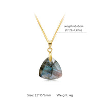 Fashion Natural Labradorite Necklace Pendant Triangle Round Teardrop and Other Ladies Friendship Mother Gift Necklace Jewelry